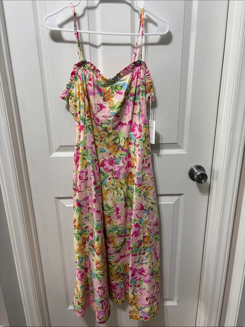 Floral Off-Shoulder Maxi Dress in Pink Multi